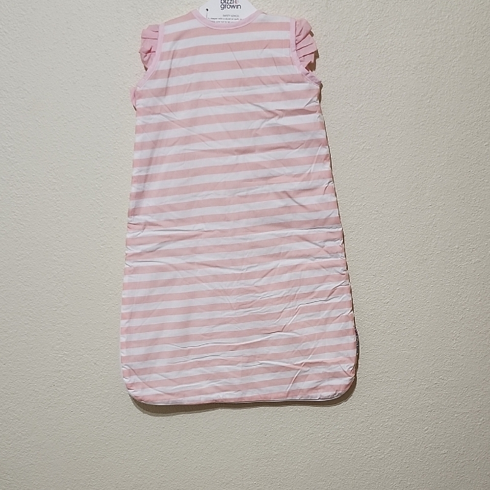 Pink and White Striped Sleeveless Sleep Sack with FLAMINGO - Picture 4 of 8
